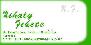 mihaly fekete business card